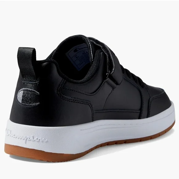New w/Box Champion Men's Drome Lo Leather Black Sneakers w/Textured Gum Sole